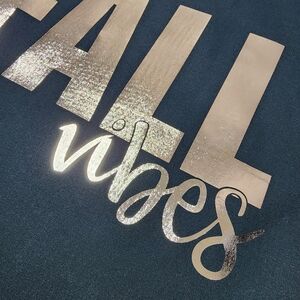 Tote Fall Vibes Metallic Graphic - Gold on Black Handmade